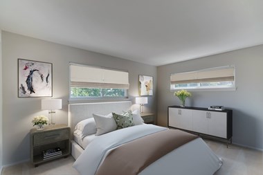 Bedroom With Expansive Windows at Walker Mill Apartments, ZPM, District Heights, Maryland - Photo Gallery 3